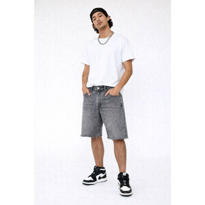 Levis 569 Loose Straight Cutoff Denim Shorts Gray W32 Raw Hem Y2K Skater